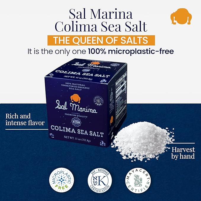 SAL MARINA | Unrefined Colima Sea Salt 11oz - Harvested Hand | Kosher Salt 100% Natural - Vegan Gluten Free Organic Table Salt Seasoning Food