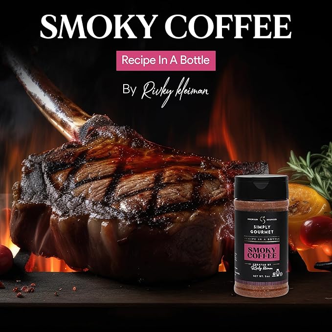 Smoky Coffee Spice 5oz | Recipe in a Bottle | Premium Blend Spice for Gourmet Cooking | No-Addition Needed, Versatile Culinary Season | Simply Gourmet by Rivky Kleiman