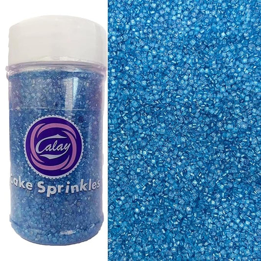 Sentovac Blue Sanding Sugar for Baking Edible Sparkling Sugar Sprinkles Coarse Sugar Crystals for Baking Topping Cake Cookie Cupcake Topper Ice Cream Decoration Supplies 3.2 OZ