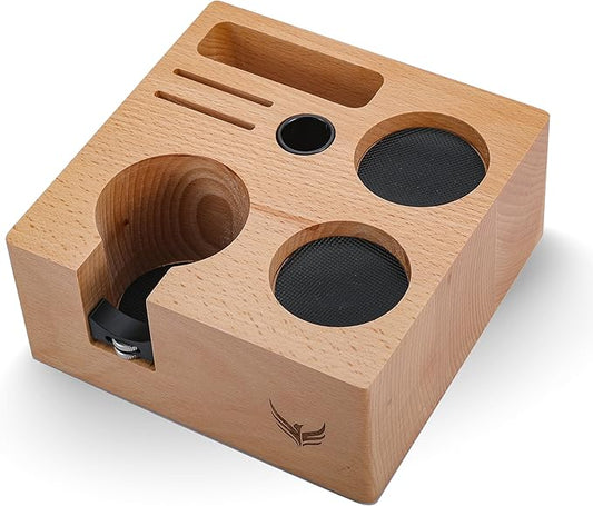 58mm Compact Espresso Tamping Station V3 ??Portafilter Stand and Coffee Accessories Organizer for Espresso Machines with Tamper Holder, Distributor Slot, and Multi-Accessory Storage