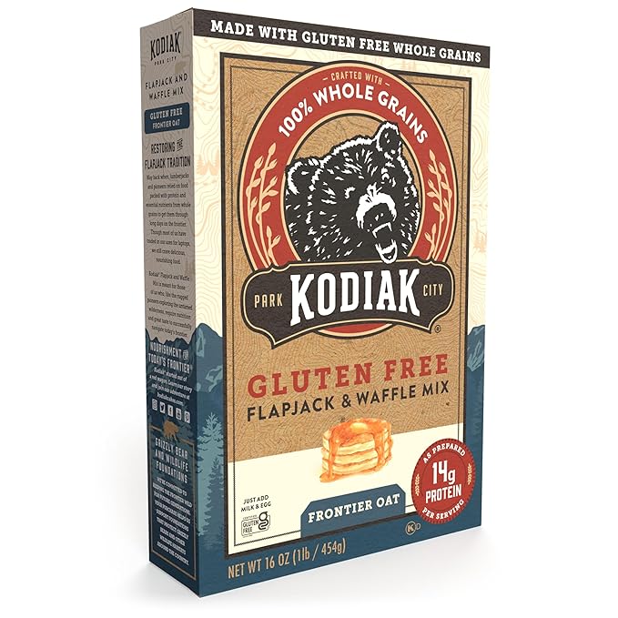 Kodiak Cakes Frontier Oat Gluten Free Protein Pancake and Waffle Mix, 16oz (Pack of 6)