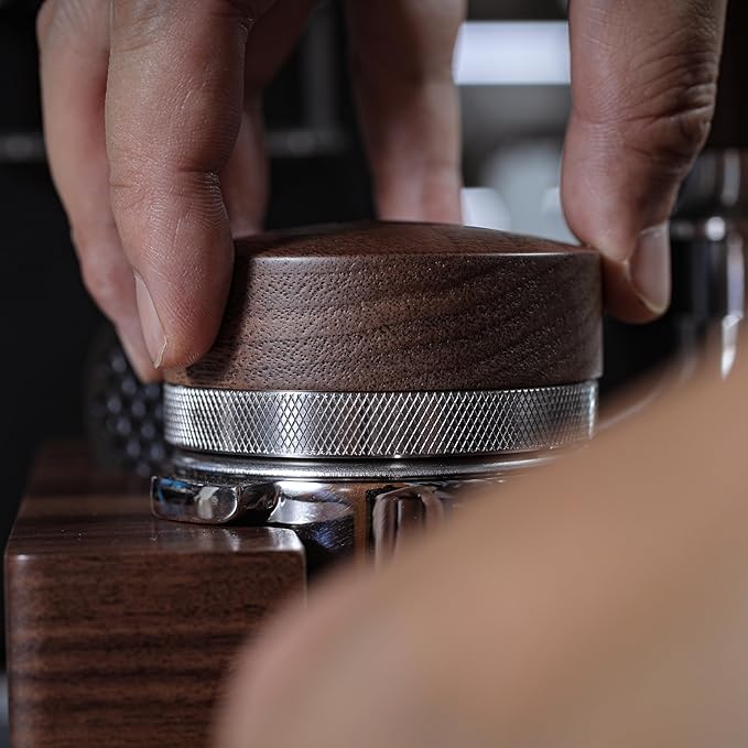 51.5mm Espresso Distributor for La Pavoni Post Millenium Models Wooden Coffee Distribution Tool Adjustable Depth Stainless Steel Espresso Leveler