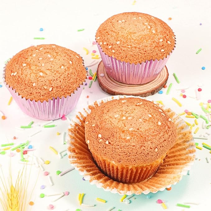Caperci Orchid Purple Foil Cupcake Liners Standard Muffin Wrappers Greaseproof Baking Cups, 150-Pack