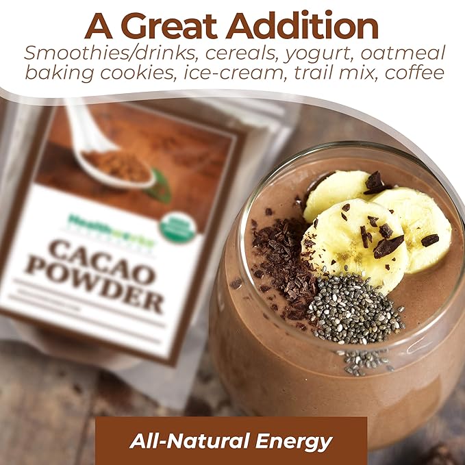 Healthworks Superfoods Organic Cacao Powder - 16 Oz / 1 Lb - Cocoa Chocolate Substitute - Rich Choclate Flavour - Sugar-Free, Keto, Vegan & Non-GMO - Peruvian Bean/Nut Origin - Antioxidant Superfood