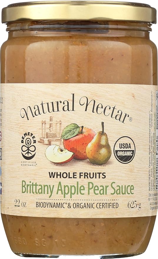 Natural Nectar Apple sauce Pear Biodynamic, 22 Oz (Pack of 1)