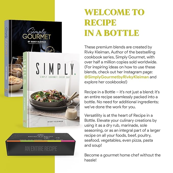 Lemon Garlic Seasoning ?œRecipe in a Bottle????Premium Gourmet Lemon Garlic Spice Blend w/Pepper - Complete Dry Rub & Marinade, 5.7?¯oz ??Kosher, Gluten Free, and No?‘Additions Needed.
