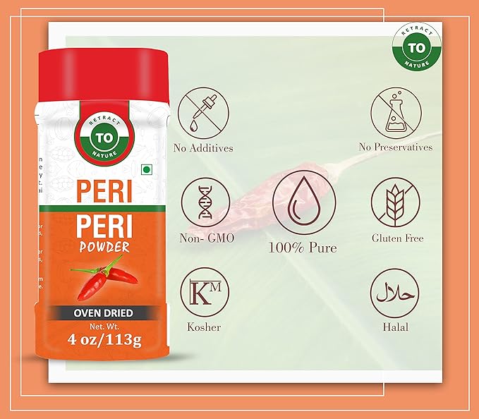 Peri Peri Powder (Birds Eye Chili) ??4 oz/113 gm, 100% Pure, Oven Dried, Spicy Chili Powder