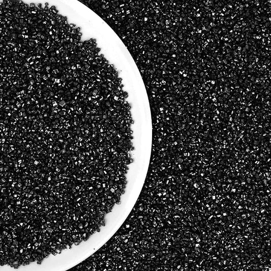 Black Sprinkles, Black Sanding Sugar Sprinkles for Cake Decorating, Sanding Crystal Sugar 130g/4.59oz, Cupcake, Ice Cream, Cookie and Donuts Toppings, Wedding, Birthday Party Supplies