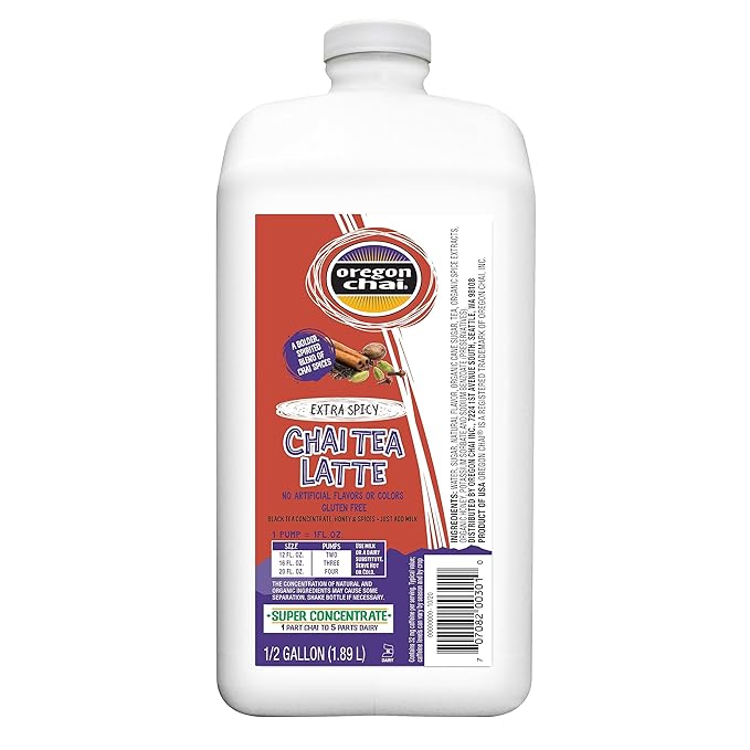 Oregon Chai Extra Spicy Super Concentrate, 64 Fluid Ounce (Pack of 1)