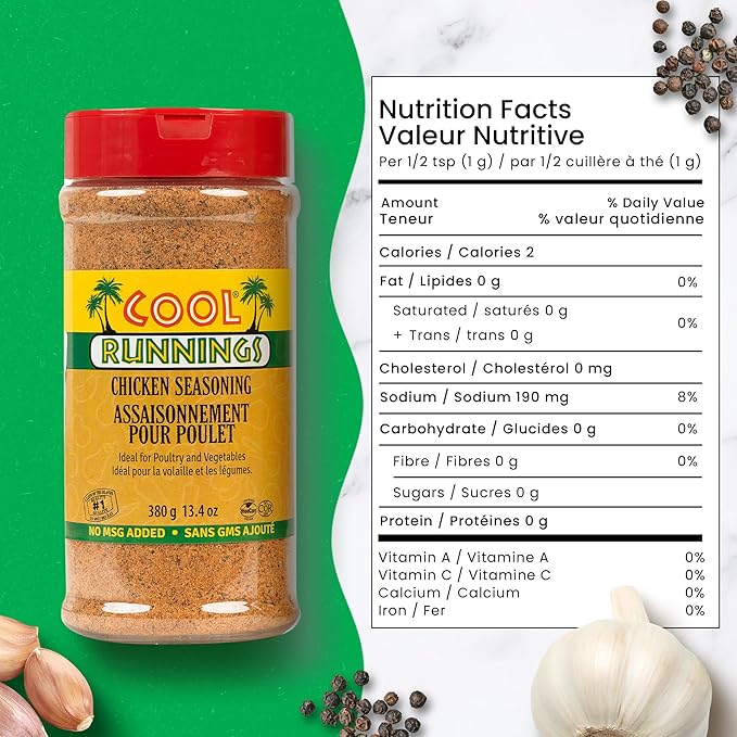 Cool Runnings Chicken Seasoning 380g ??Bold and Savory Blend for Marinating, Roasting, Grilling, and Frying Chicken, Perfect for BBQ and Oven-Baked Dishes