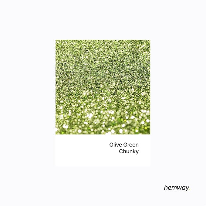 Hemway Premium Glitter Shaker - Olive Green | 130g Chunky Metallic Flake Sequins for Resin & Epoxy Crafts | Craft Supplies for Tumblers, Festival, Art
