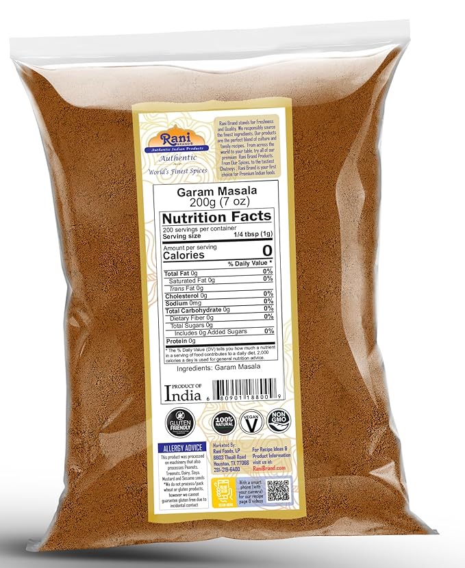 Rani Garam Masala Indian 11-Spice Blend 7oz (200g) ~ All Natural, Salt-Free | Vegan | No Colors | Gluten Friendly | NON-GMO | Kosher | Indian Origin