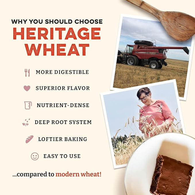 Sunrise Flour Mill USDA Organic Heritage Whole Wheat Pastry Flour - 2 lbs | Great for Gluten Sensitive People | Easier to Digest with Less Bloating | No Bleaching or Bromating | Zero Additives