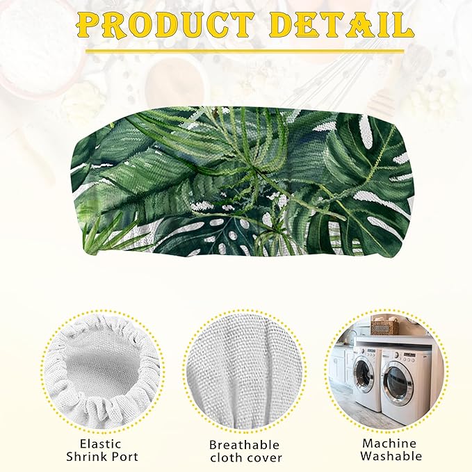 Sourdough Starter Cloth Covers Jars, Tropical Leaves Palm Or Kombucha Kefir Fermentation Cheese Fabric Lids,Gifts for Women Baker Fit Jars Mouth from 3-4 inch, 5 Pack