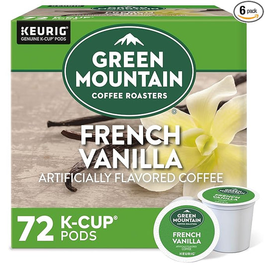 Green Mountain Coffee Roasters French Vanilla Keurig Single-Serve K-Cup pods, Light Roast Coffee, 72 Count