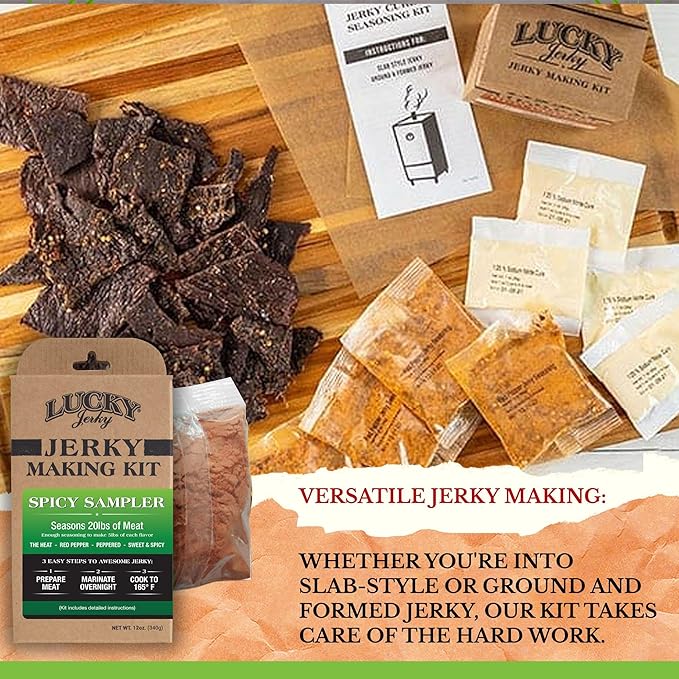 Lucky Jerky Seasoning Bundle Kit- Savory Sampler & Spicy Sampler