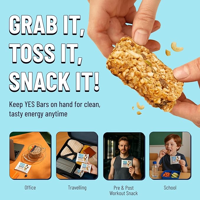 The YES Bar Apple Cinnamon Crisp ??Plant Based Protein, Decadent Snack Bar ??Vegan, Paleo, Gluten Free, Dairy Free, Low Sugar, Healthy Snack, Breakfast, Low Carb, Keto Friendly (Pack of 6)