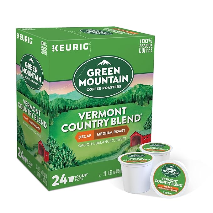 Green Mountain Coffee Roasters Vermont Country Blend Decaf, Keurig Single-Serve K-Cup Pods, Medium Roast Coffee, 96 Count
