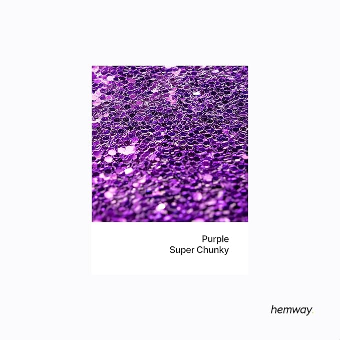 Hemway Premium Glitter Shaker - Purple | Super Chunky Metallic Flake Sequins for Resin & Epoxy Crafts | Craft Supplies for Tumblers, Festival, Hair, Face, Body, Eye & Nail Art | 115 g