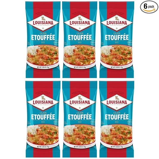 Cajun Etouffee Base 2.65 oz. (Pack of 6) - Authentic Cajun Etouffee Mix with Onions, Bell Peppers, Celery & Spices - By Louisiana Fish Fry