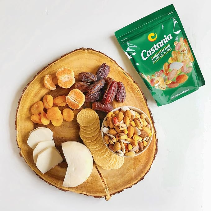 Castania BBQ Lebanese Mixed Nuts, Super Extra Mix with Pistachios, Almonds, Cashews, Hazelnuts, Peanuts, Pumpkin Seeds, Corn, and Chickpeas, 10.6oz (Pack of 4)