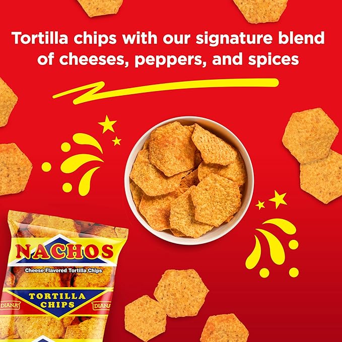 Diana Nachos Cheese-Flavored Tortilla Chips, 9.17 Oz (Pack of 15)