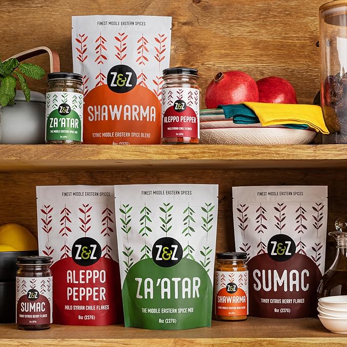 Aleppo Pepper by Z&Z | Mildly Spicy Pepper Flakes (Pul Biber Turkish Spice) | Spice for Lemon Butter Shrimp, Shakshuka, & Yogurt-Marinated Chicken | 8 Oz