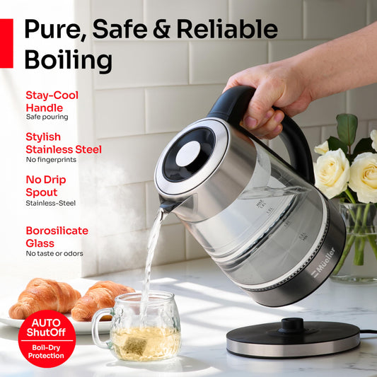 MUELLER HOME Rapid Boil Electric Tea Kettle 1.8L, BPA-Free Hot Water Boiler