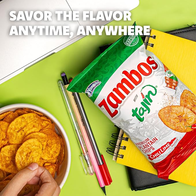 Zambos Plantain Chips with Taj챠n Seasoning, 2.29 oz (Pack of 8)