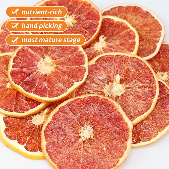 iGAOZM Dehydrated Dried Grapefruit Slices Wheels ,3.52oz/100g,100%Natural,No Additives &No Sugar Added,Dehydrated Dry Grapefruit Garnish For Cocktails,Drinks,Cakes Decoration,Crafts & Baking