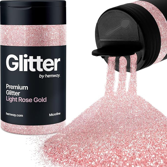 Hemway Premium Glitter Shaker - Light Rose Gold | 125g Microfine Metallic Flake Sequins for Resin & Epoxy Crafts | Craft Supplies for Tumblers, Festival, Art