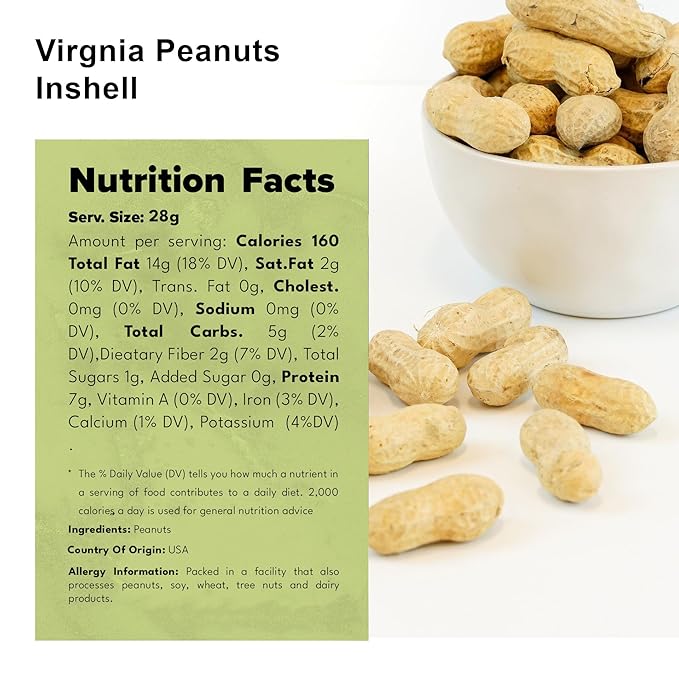 NUTS U.S. - Peanuts In Shell | USA Grown, Non-GMO Raw for Birds, Squirrels & Wildlife | Human Consumption After Roasting or Boiling | Whole In Shell Unsalted Peanuts - 2 LBS