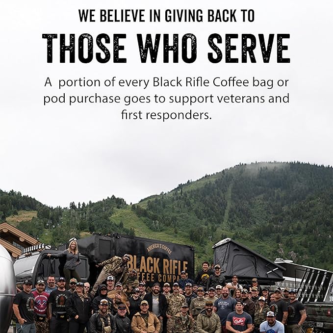 Black Rifle Coffee Company Ground Coffee Light Roast - Roasted Blend Made from Pure Arabica Beans - Colombian & Brazilian Beans - Veteran Founded & American Made (Gunship Roast, 12oz Bag)