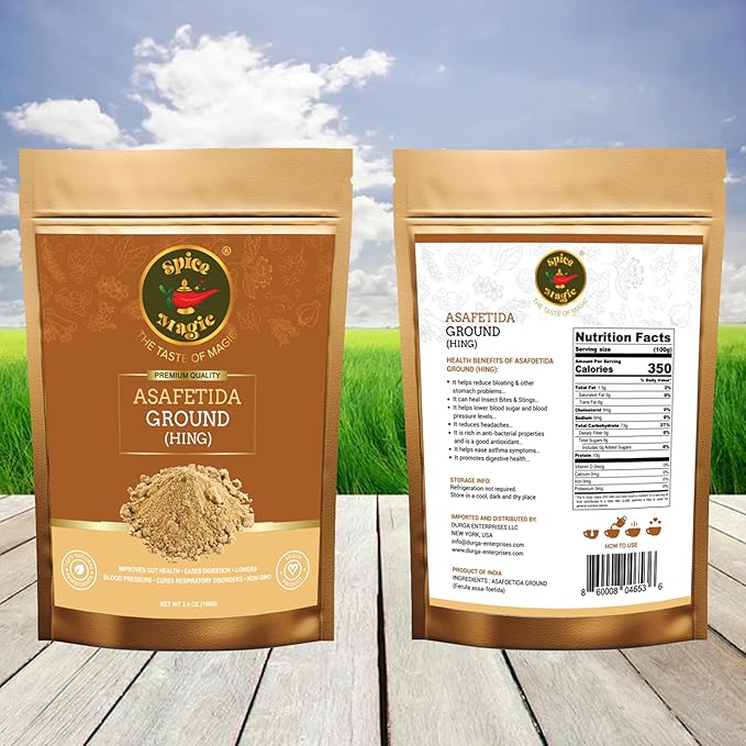 Spice Magic Asafetida Ground (Hing) ~ 100% Pure, Aromatic & Natural I Non-GMO I Indian Origin (3.5oz (100g)