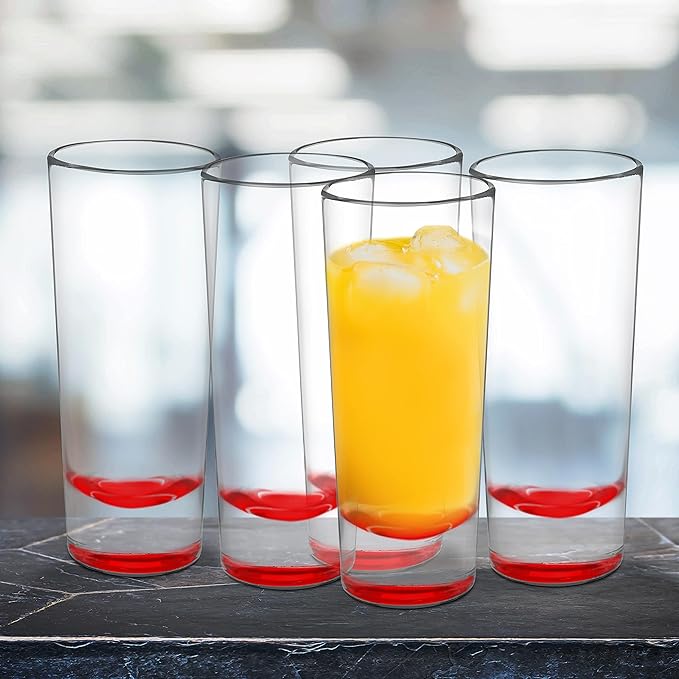DISCOUNT PROMOS Cordial Shooter Shot Glasses 2 oz. Set of 10, Bulk Pack - Great for Birthdays, Parties, Indoor & Outdoor Events - Red