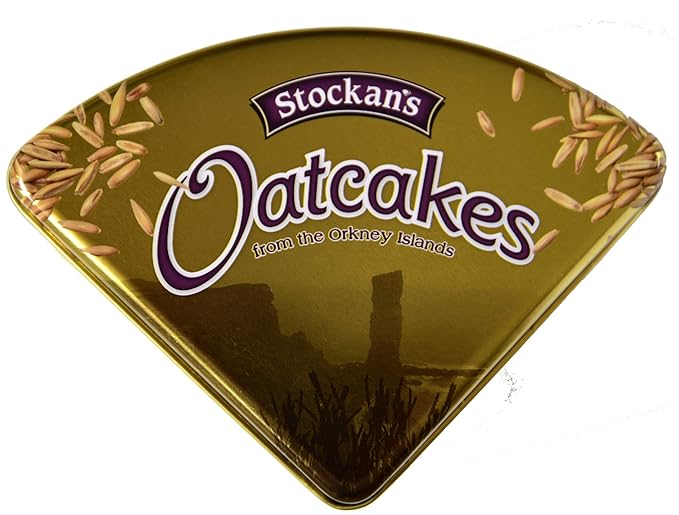 Stockan's Orkney Wholegrain Thin Oatcakes Gifting Tin - Traditional Scottish Savoury Biscuits Imported from Scotland - 2 Gifting Tins (2 Oatcake Packs in Each Tin)
