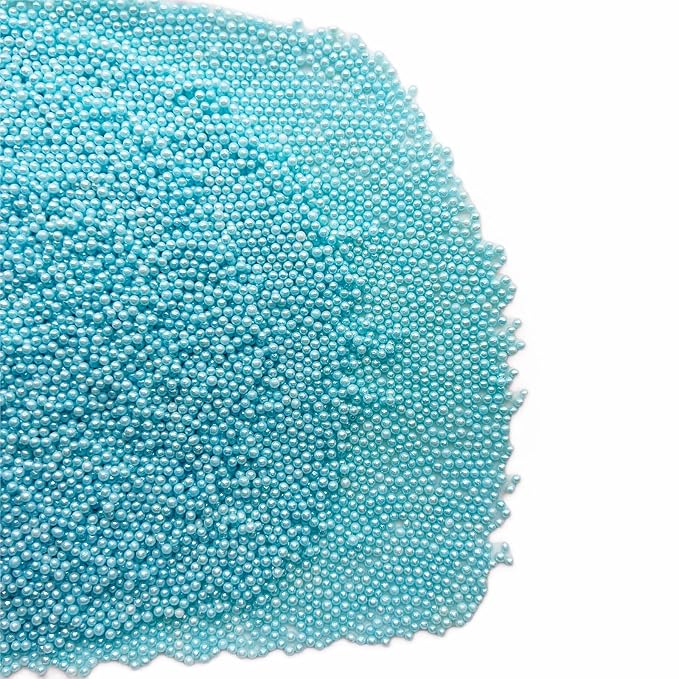 SE Si&Moos Nonpareil Sprinkles, 2mm Light Blue Mini Edible Pearls Baby Blue Sprinkles for Cake Decorating Halloween Cookie Decorations Wedding Shower Party Christmas Holiday Supplies 3.5 OZ