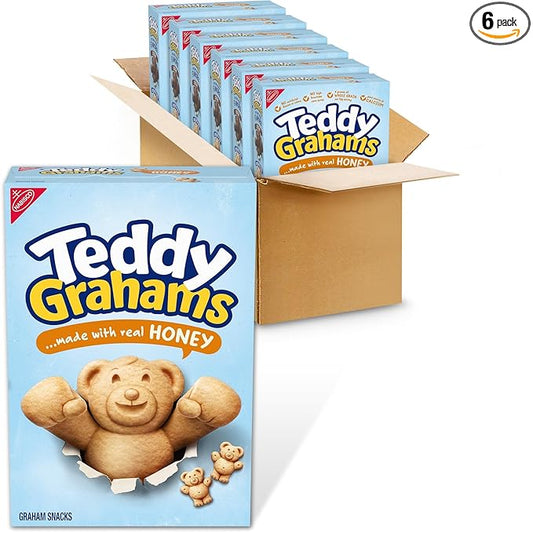 TEDDY GRAHAMS Honey Graham Snacks, Bulk Kids Snacks, 6 - 10 oz Boxes