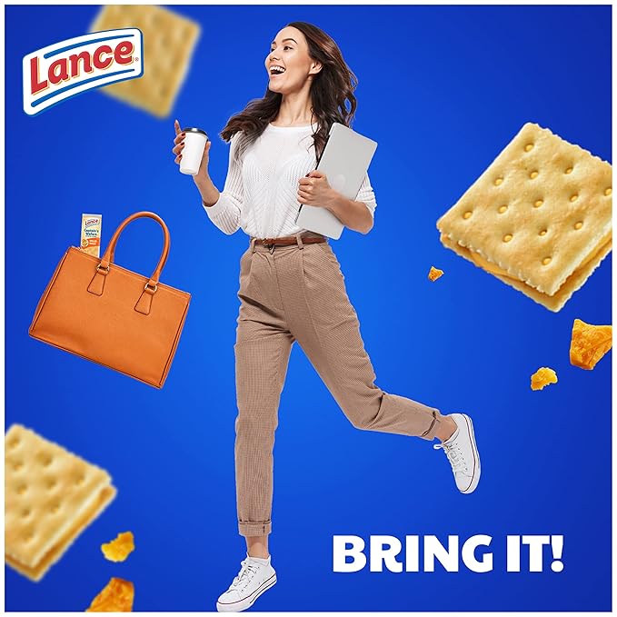 Lance Sandwich Crackers, Captain's Wafer Grilled Cheese, 10 Individual Packs, 6 Sandwiches Each