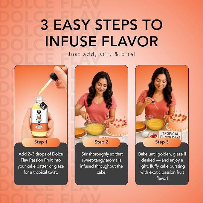 Dolce Flav Tropical Punch Extract ??2 Ounce Oil-Soluble Kosher, Sugar-Free, Concentrated Fruity Tropical Punch Flavoring for Baking, Smoothies & Desserts, Includes Measured Dropper