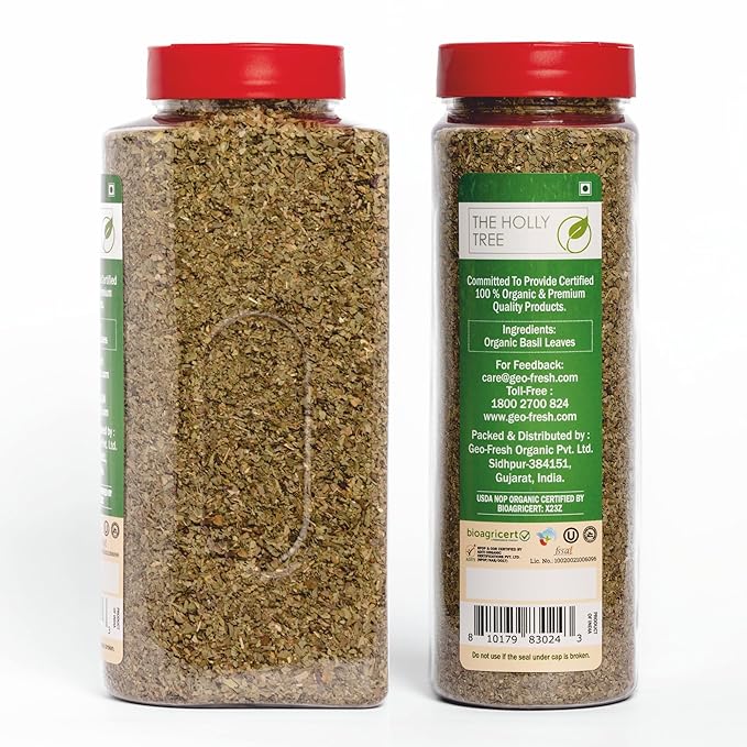 Organic Basil Leaves 4.23 oz – Dried Basil Seasoning with Fresh Flavor – USDA Organic, Kosher, Gluten Free – The Holly Tree