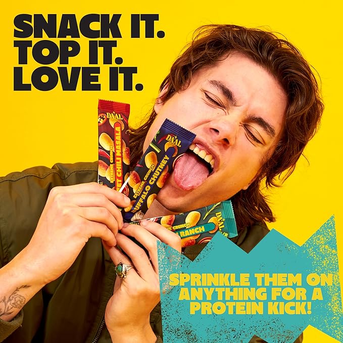 Daal By Keen Crunchy Mung Bean Snacks ??Variety Pack - Plant-Based Protein, High Fiber, Gluten Free & Nut-Free ??Mix into Salads or Enjoy as an On-the-Go Snack - 1 Resealable Pack, 4.76 oz