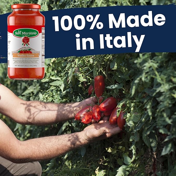 La San Marzano Vodka Sauce, 24 oz, Pasta Sauce Made in Italy, All Purpose Tomato Premium Quality, All Natural, Non GMO, Gluten Free