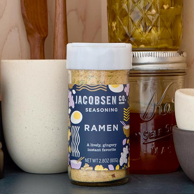 Jacobsen Salt Co. Ramen Seasoning ??Sea Salt Soy-Free, Gourmet Seasonings and Spices for Cooking, Made in USA, Real Salt Flakes, Umami Seasoning ??2.82oz