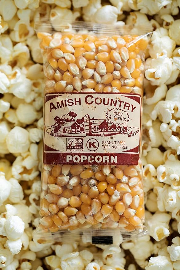Amish Country Popcorn | 10-4oz Bags - Medium Yellow | Old Fashioned, Non-GMO and Gluten Free (10-4oz Bags)
