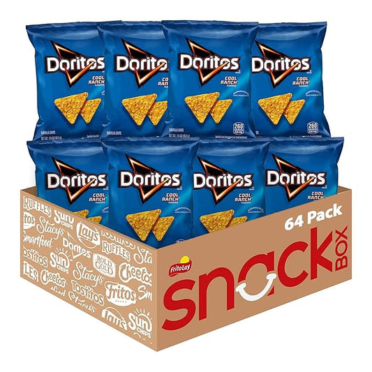 Doritos Flavored Tortilla Chips, Cool Ranch, 1.75 Ounce (Pack of 64)