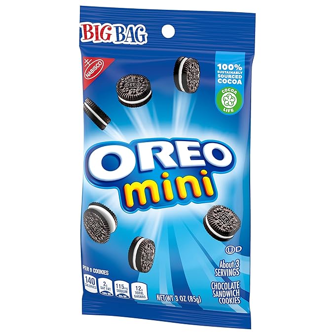 OREO Mini Chocolate Sandwich Cookies, Original Flavor, 12-3 oz Big Bags (Pack of 2)