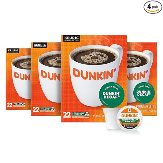 Dunkin' Decaf Medium Roast Coffee, 88 Keurig K-Cup Pods