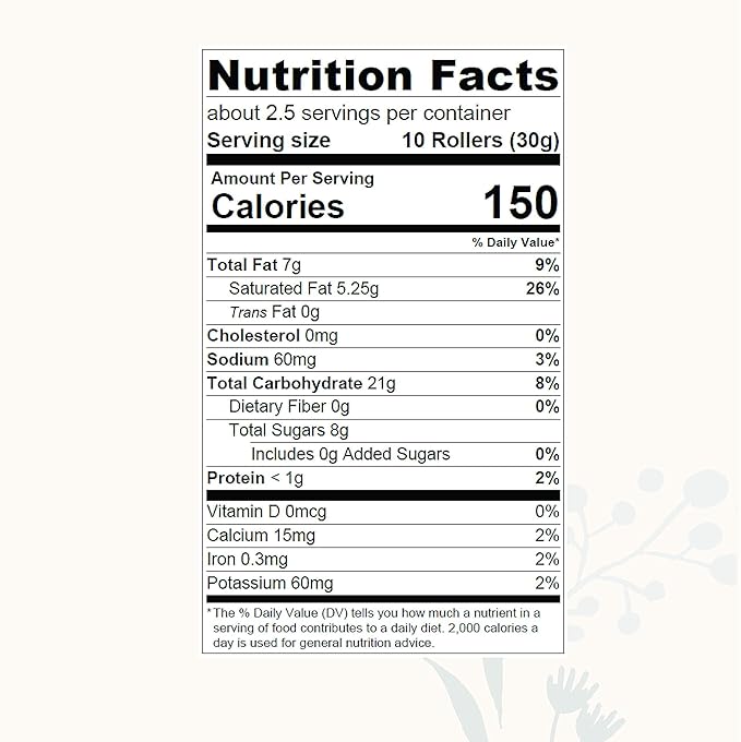 Cinnamon Coconut Crispy Rollers (2.8 oz bags) Ava Organics - Gluten Free, Non-GMO, Kosher, Vegetarian & Certified Paleo Lightly Sweetened Baked Coconut Crisps (Pack of 8)