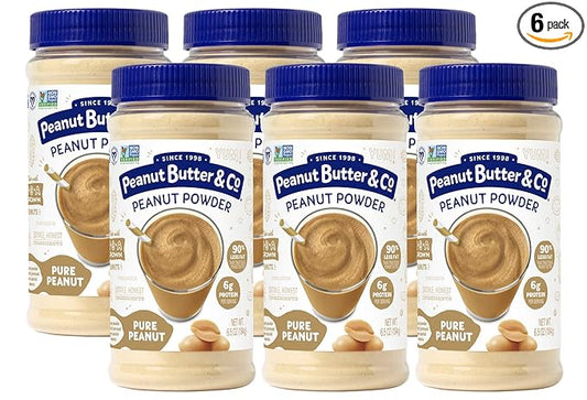 Peanut Butter & Co. Pure Peanut Powder, Non-GMO Project Verified, Gluten Free, Vegan, 6.5 Ounce Jars, Pack of 6